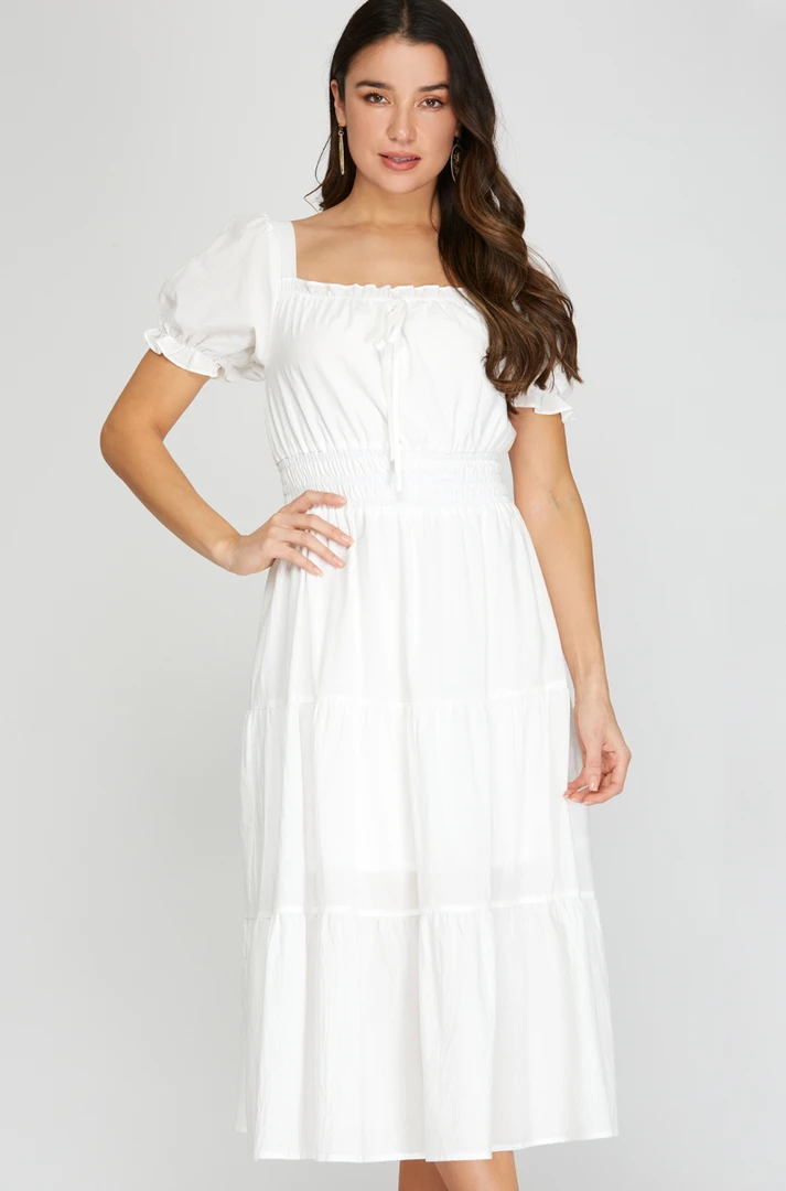 She + Sky Emerson Smocked Midi Dress - Flowy Summer Dress for Women 3 She + Sky Dresses Emerson Smocked Midi Dress