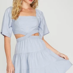She + Sky Katie Linen Cut Out Dress Dresses