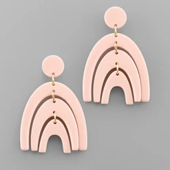 Golden Stella 3-Tier Acrylic Arch Earrings Jewelry