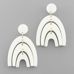 Golden Stella 3-Tier Acrylic Arch Earrings Jewelry