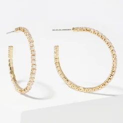 TRENDY Wholesale Rhinestone Hoop Earrings Jewelry
