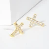 TRENDY Wholesale Gold Dipped Cross Stud Earrings - Stylish Jewelry for Women 2 TRENDY Wholesale Gold Dipped Cross Studs