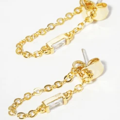 TRENDY Wholesale CZ Chain Earrings