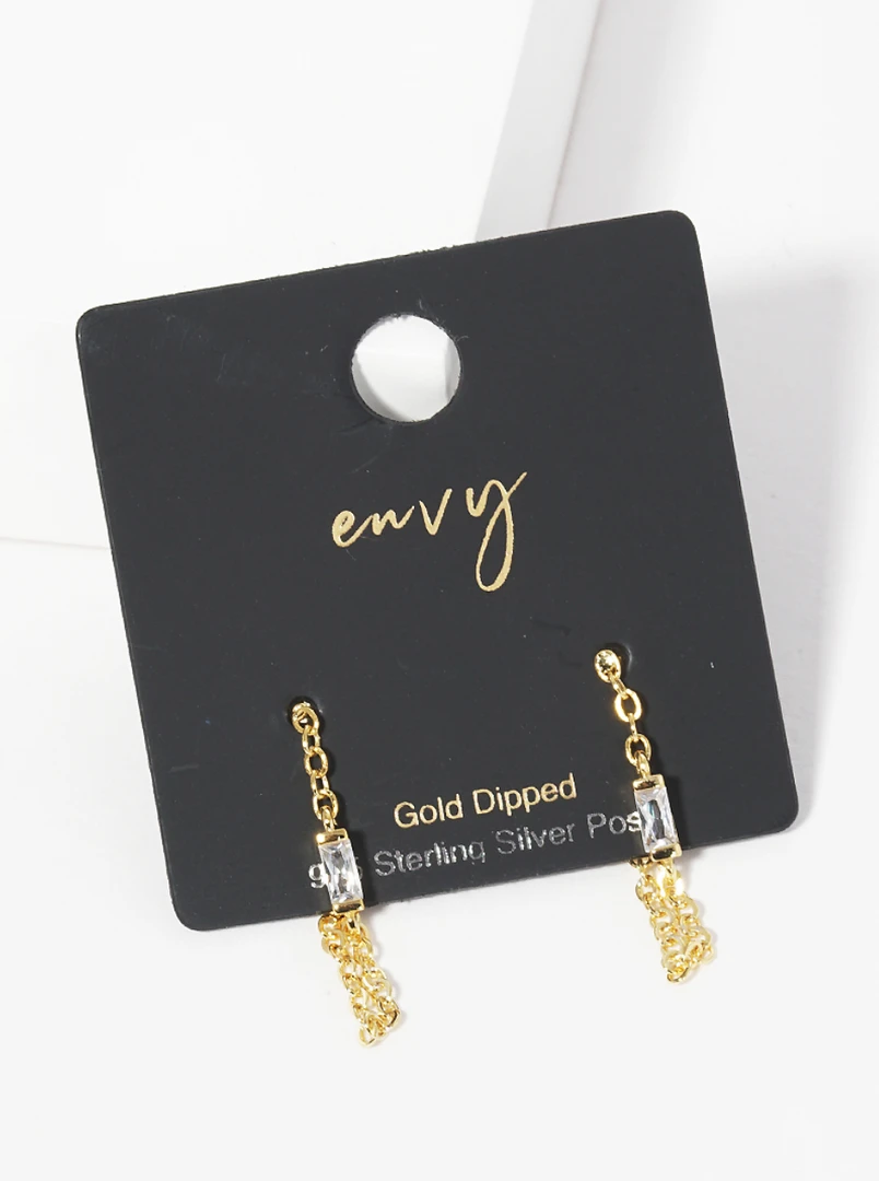 TRENDY Wholesale CZ Chain Earrings - Stylish Cubic Zirconia Jewelry for Women 4 TRENDY Wholesale CZ Chain Earrings