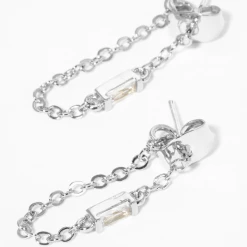 TRENDY Wholesale CZ Chain Earrings - Stylish Cubic Zirconia Jewelry for Women 8 TRENDY Wholesale CZ Chain Earrings