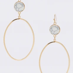 Trendy Wholesale Jewelry Stone Oval Dangle Earring