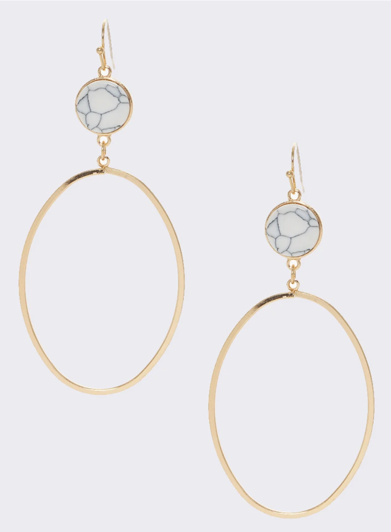 Trendy Wholesale Jewelry Stone Oval Dangle Earrings for Women - Stylish Accessories 3 Trendy Wholesale Jewelry Stone Oval Dangle Earring