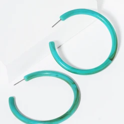 Trendy Wholesale Marbled Resin Hoop Earrings