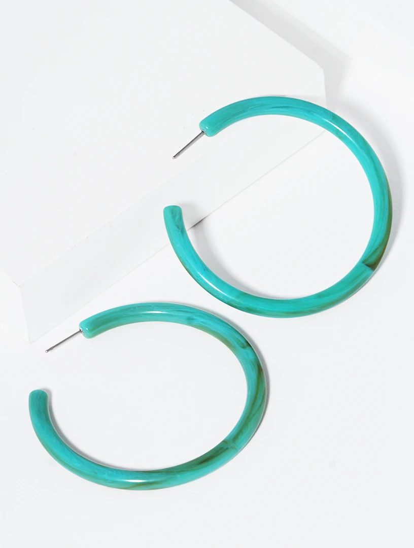 Trendy Wholesale Marbled Resin Hoop Earrings - Lightweight & Stylish Jewelry for Women 3 Trendy Wholesale Marbled Resin Hoop Earrings