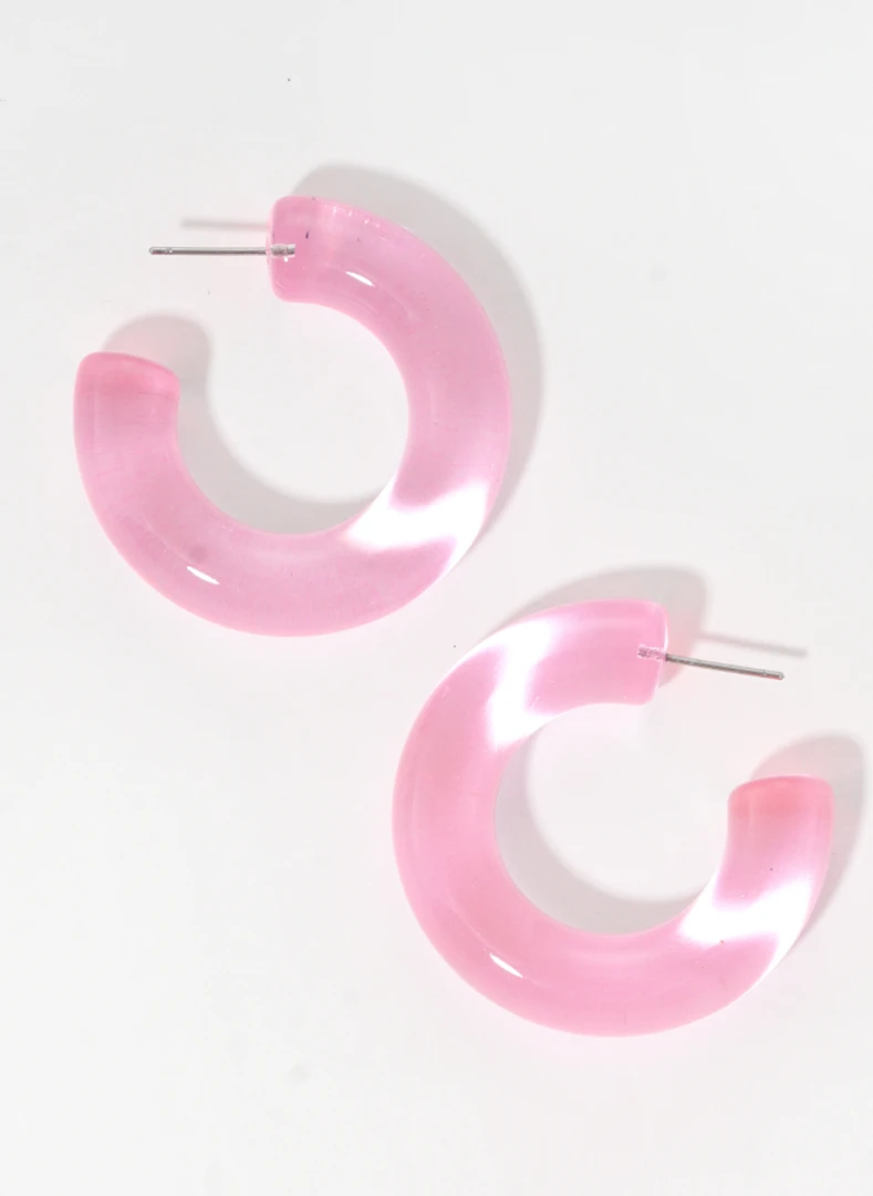 Trendy Medium Acrylic Hoop Earrings for Women - Lightweight & Stylish Jewelry 3 Trendy Wholesale Medium Acrylic Hoop Earrings