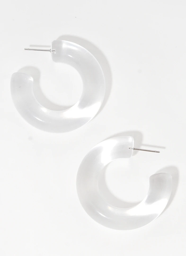 Trendy Medium Acrylic Hoop Earrings for Women - Lightweight & Stylish Jewelry 4 Trendy Wholesale Medium Acrylic Hoop Earrings