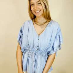 Mittoshop Kayla Ruffle Sleeve Blouse Tops