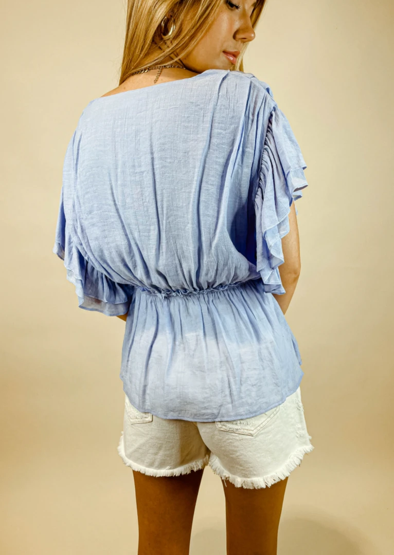 Mittoshop Kayla Ruffle Sleeve Blouse Tops - Stylish Women's Casual Top 6 Mittoshop Kayla Ruffle Sleeve Blouse Tops