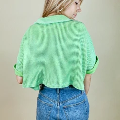 Bucket List Lee Waffle Knit Top Tops