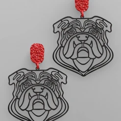 Golden Stella Bulldog Cutout Earrings - Game Day Collection | Swank Signature Jewelry 16 Golden Stella Bulldog Cutout Earrings Game Day Collection