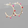 Golden Stella Jewelry Colorful Beaded Hoop Earrings
