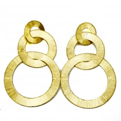 Sheila Fajl Jewelry Tri-Circle Brushed Earrings
