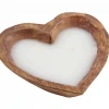 Mudpie Lifestyle Natural Wood Heart Candle