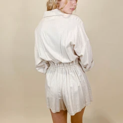 White Birch Indy Button Up Romper - Plus Size Casual Summer Romper for Women 7 White Birch Indy Button Up Romper Rompers