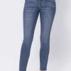 Judy Blue Grace Raw Hem Skinny Jeans - High-Waisted Stretch Denim Pants for Women 2 Judy Blue Grace Raw Hem Skinny Jeans