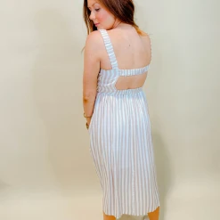 She + Sky Barbara Striped Midi Dress