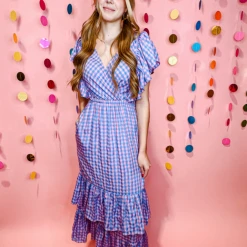 Entro The One Gingham Maxi Dress Dresses