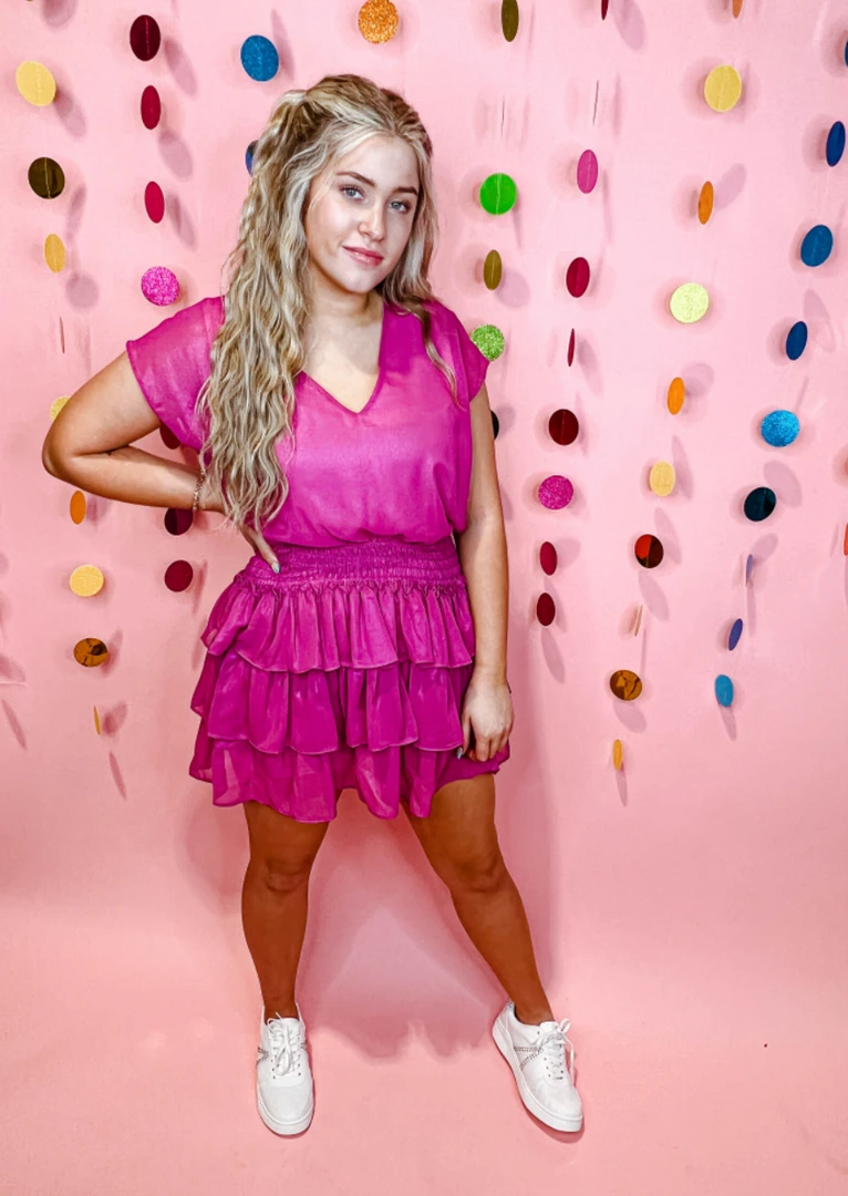 Adrienne Dresses Aubrey Metallic Smocked Dress - Elegant Women's Party Dress 3 Adrienne Dresses Aubrey Metallic Smocked Dress