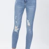 Judy Blue Leigh Distressed Skinny Jeans