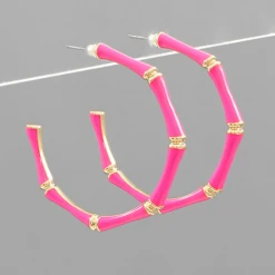 Golden Stella Bamboo Hoop Earrings Jewelry