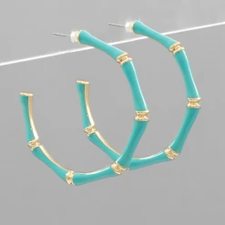 Golden Stella Bamboo Hoop Earrings Jewelry