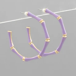 Golden Stella Bamboo Hoop Earrings Jewelry