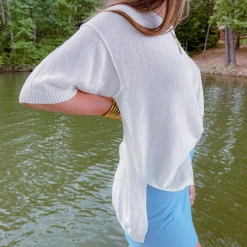 White Birch Kimberly Oversized Lightweight Knit Top Tops