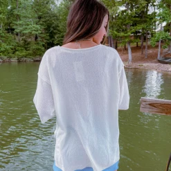 White Birch Kimberly Oversized Lightweight Knit Top Tops