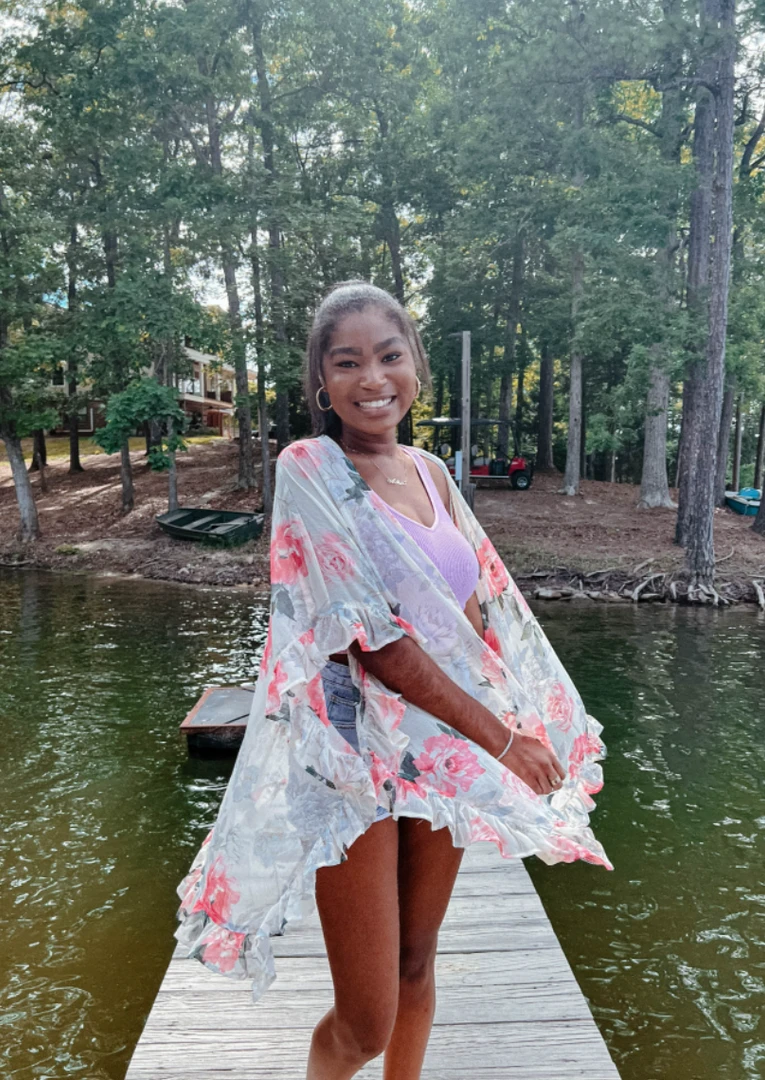 White Birch Lorelai Floral Ruffle Kimono Top - Stylish Women's Tops for Casual & Summer Wear 3 White Birch Lorelai Floral Ruffle Kimono Tops