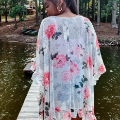 White Birch Lorelai Floral Ruffle Kimono Top - Stylish Women's Tops for Casual & Summer Wear 7 White Birch Lorelai Floral Ruffle Kimono Tops