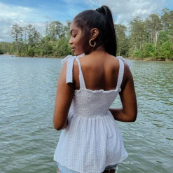 White Birch Ashton Smocked Tank Top - Plus Size Women's Casual Summer Top 13 White Birch Ashton Smocked Tank Top