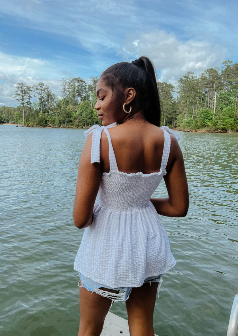 White Birch Ashton Smocked Tank Top - Plus Size Women's Casual Summer Top 6 White Birch Ashton Smocked Tank Top