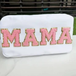 Lovelybeadz Lifestyle Patch Letter Cosmetic Bag