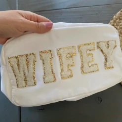 Lovelybeadz Lifestyle Patch Letter Cosmetic Bag