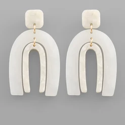 Golden Stella Jewelry Enamel Arch Earrings