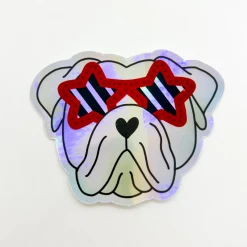 Thanks For Everything Holographic Bulldog Sticker Lifestyle