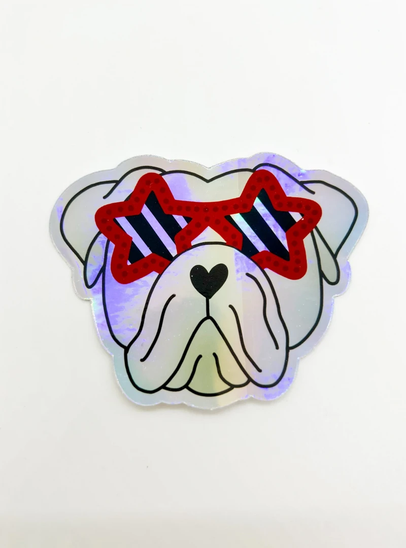 Thanks For Everything Holographic Bulldog Sticker - Unique Lifestyle Decal for Laptops, Water Bottles & More 3 Thanks For Everything Holographic Bulldog Sticker Lifestyle