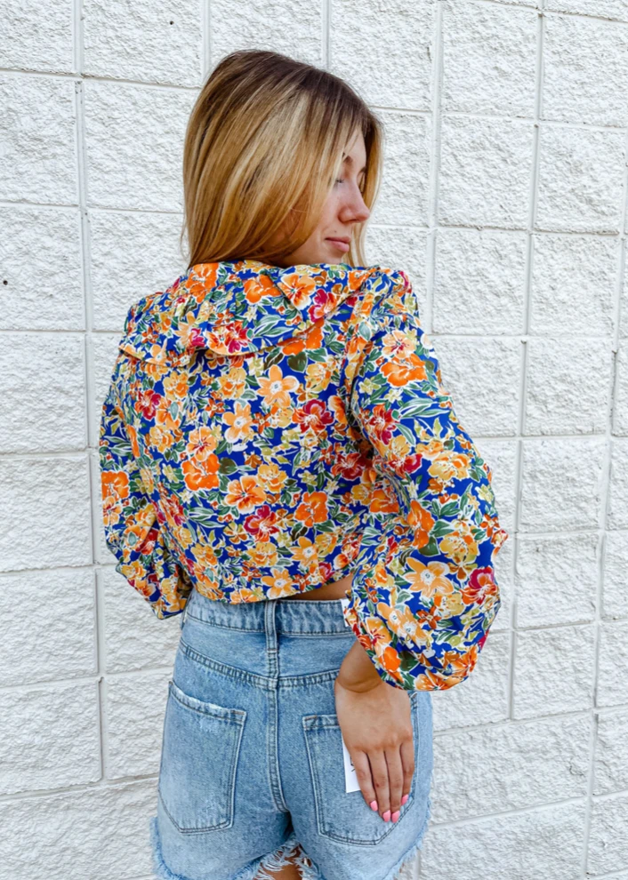 2.7 August Apparel Maui Floral Wrap Top - Long Sleeve Blouse for Women 7 2.7 August Apparel Tops Maui Floral Wrap Top