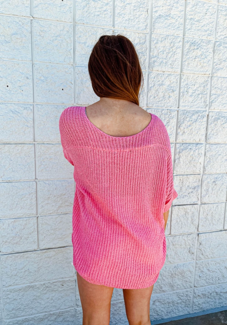 Ces Femme Coral Oversized Knit Top - Soft & Stylish Women's Tops 6 Ces Femme Coral Oversized Knit Top Tops