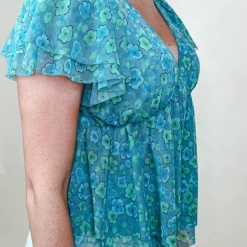 Ces Femme Lauren Mesh Floral Top