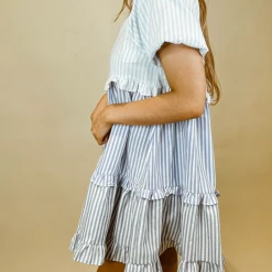 BiBi Katie Striped Ruffle Dress