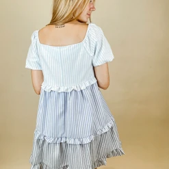 BiBi Katie Striped Ruffle Dress