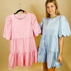 2.7 August Apparel Dresses Charlotte Scallop Hem Dress
