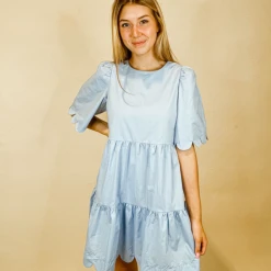 2.7 August Apparel Dresses Charlotte Scallop Hem Dress