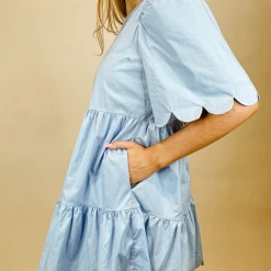 2.7 August Apparel Dresses Charlotte Scallop Hem Dress